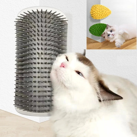 Cat Corner Grooming Brush – Self-Grooming Wall Massager