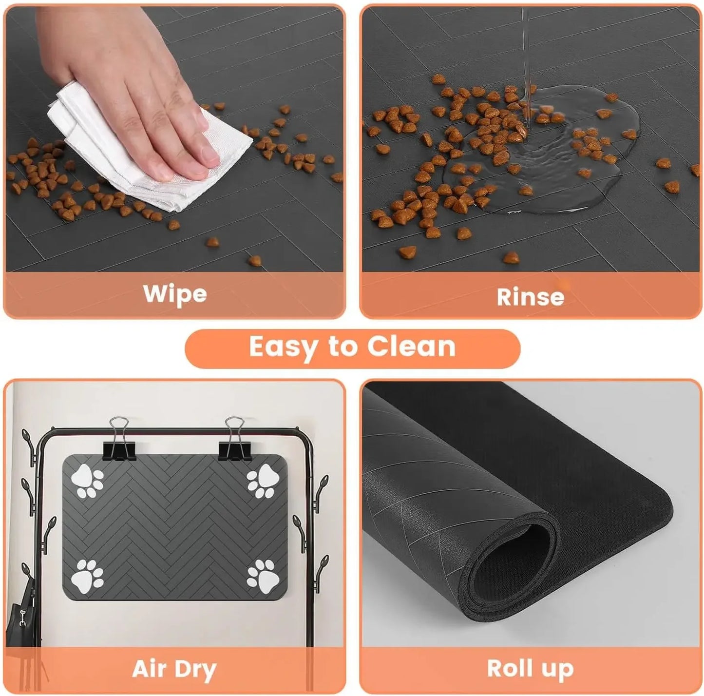 Absorbent Pet Feeding Mat – Waterproof Non-Slip Placemat for Cat Food Bowls