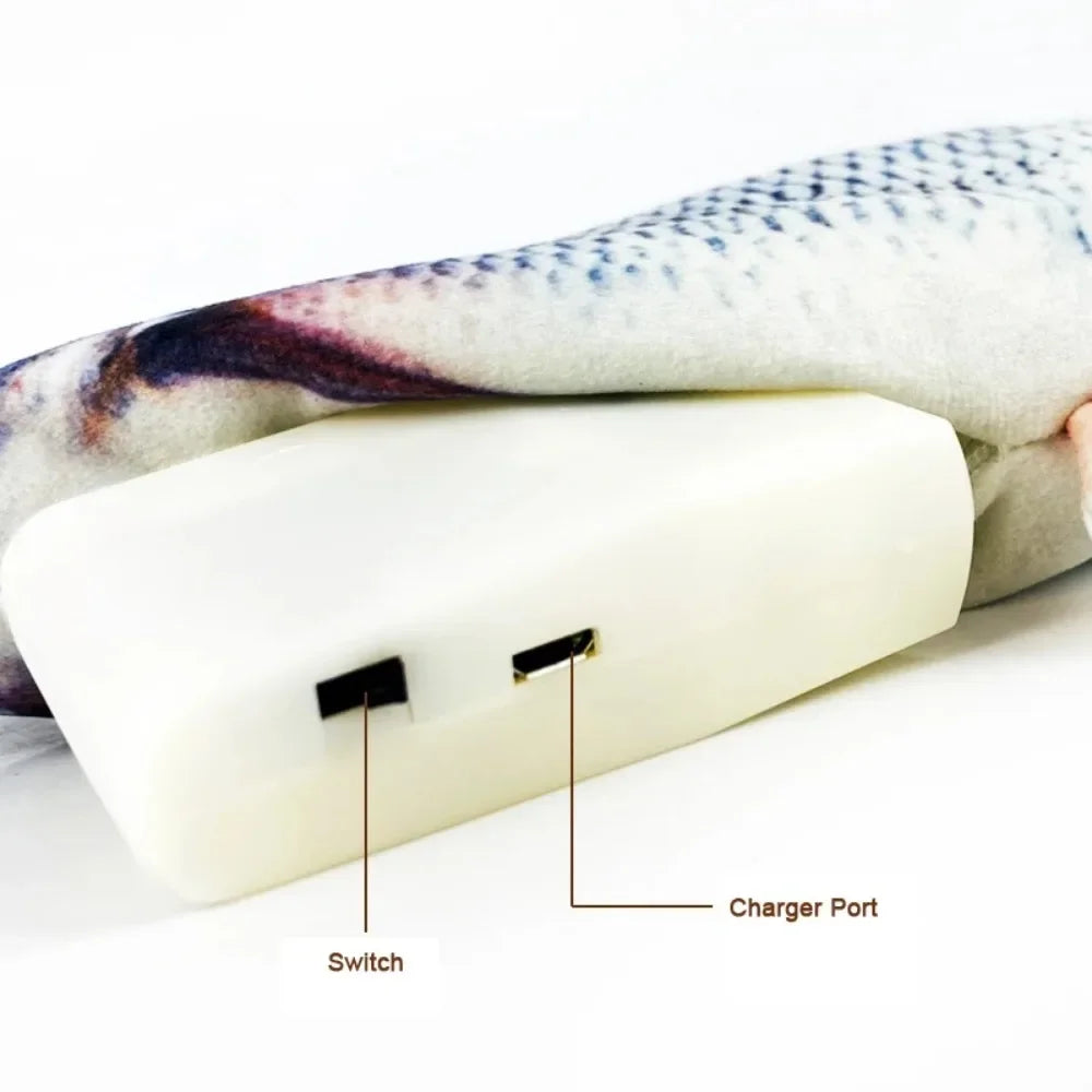 Floppy Fish Cat Toy – USB Rechargeable Interactive Plush