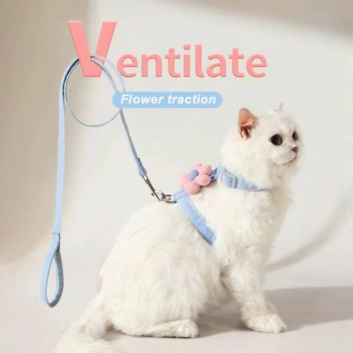 Cat Harness & Leash – Cute Pattern Breathable Mesh Set