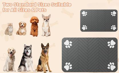 Absorbent Pet Feeding Mat – Waterproof Non-Slip Placemat for Cat Food Bowls