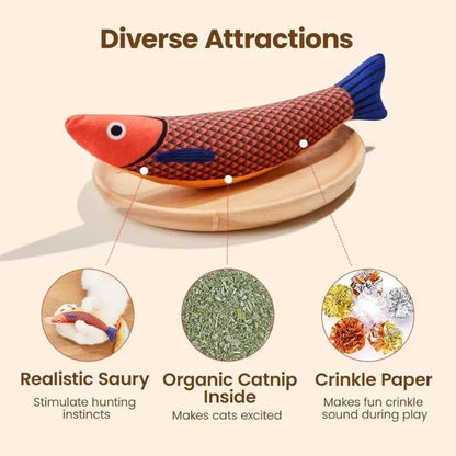 Catnip Fish Kicker Toy – Crinkle Sound Plush for Cats