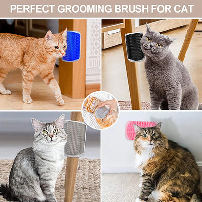 Cat Corner Grooming Brush – Self-Grooming Wall Massager