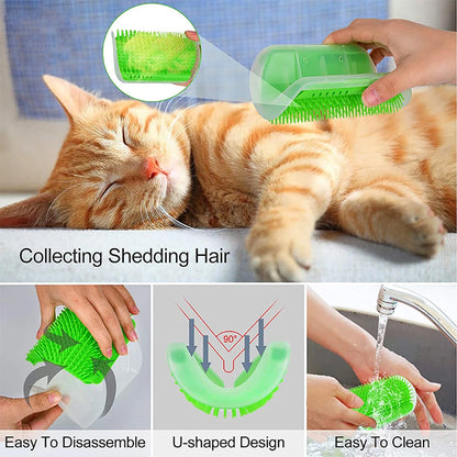 Cat Corner Grooming Brush – Self-Grooming Wall Massager