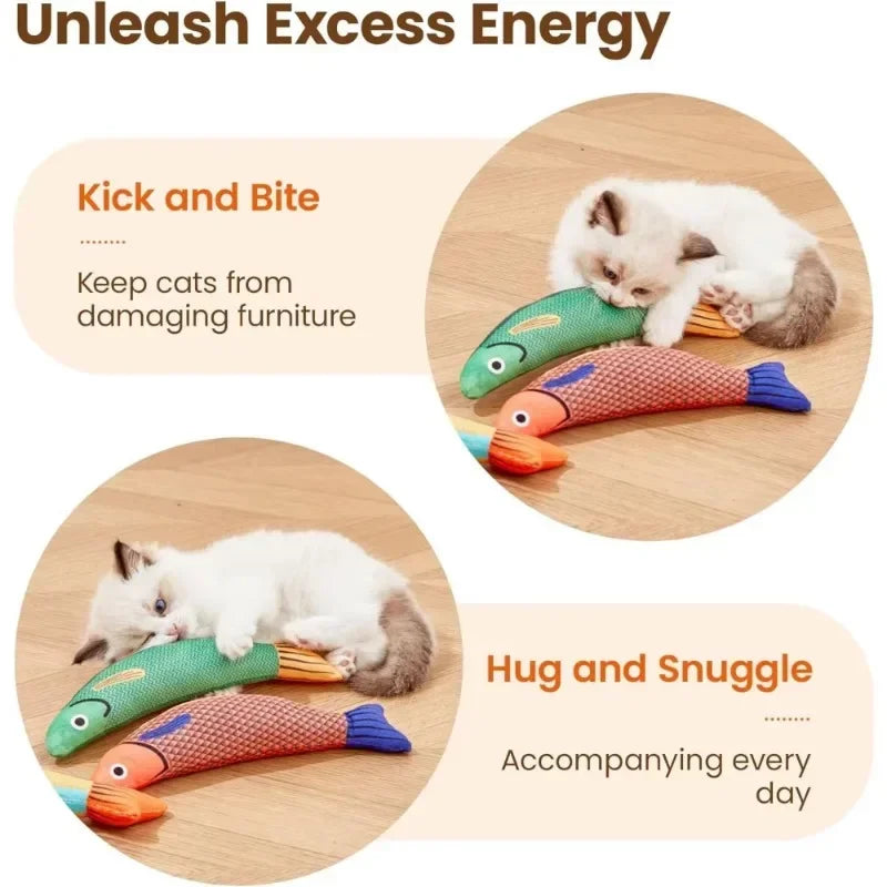 Catnip Fish Kicker Toy – Crinkle Sound Plush for Cats
