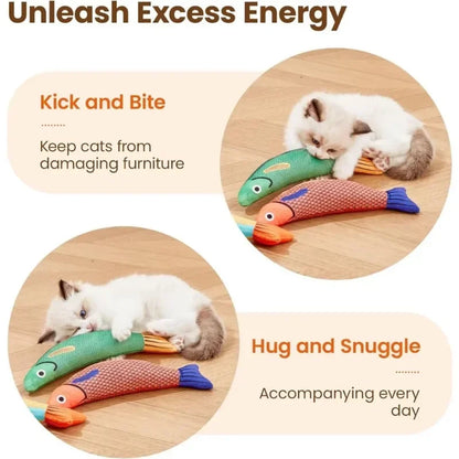 Catnip Fish Kicker Toy – Crinkle Sound Plush for Cats