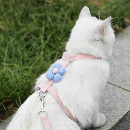 Cat Harness & Leash – Cute Pattern Breathable Mesh Set