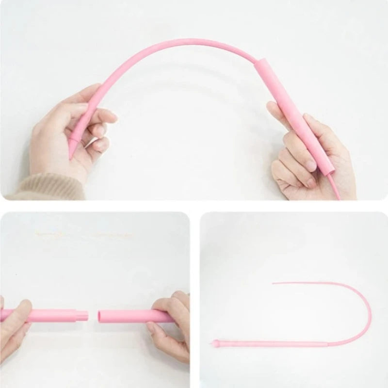 Silicone Cat Teaser Wand Toy – Interactive Mouse Tail Stick for Kittens