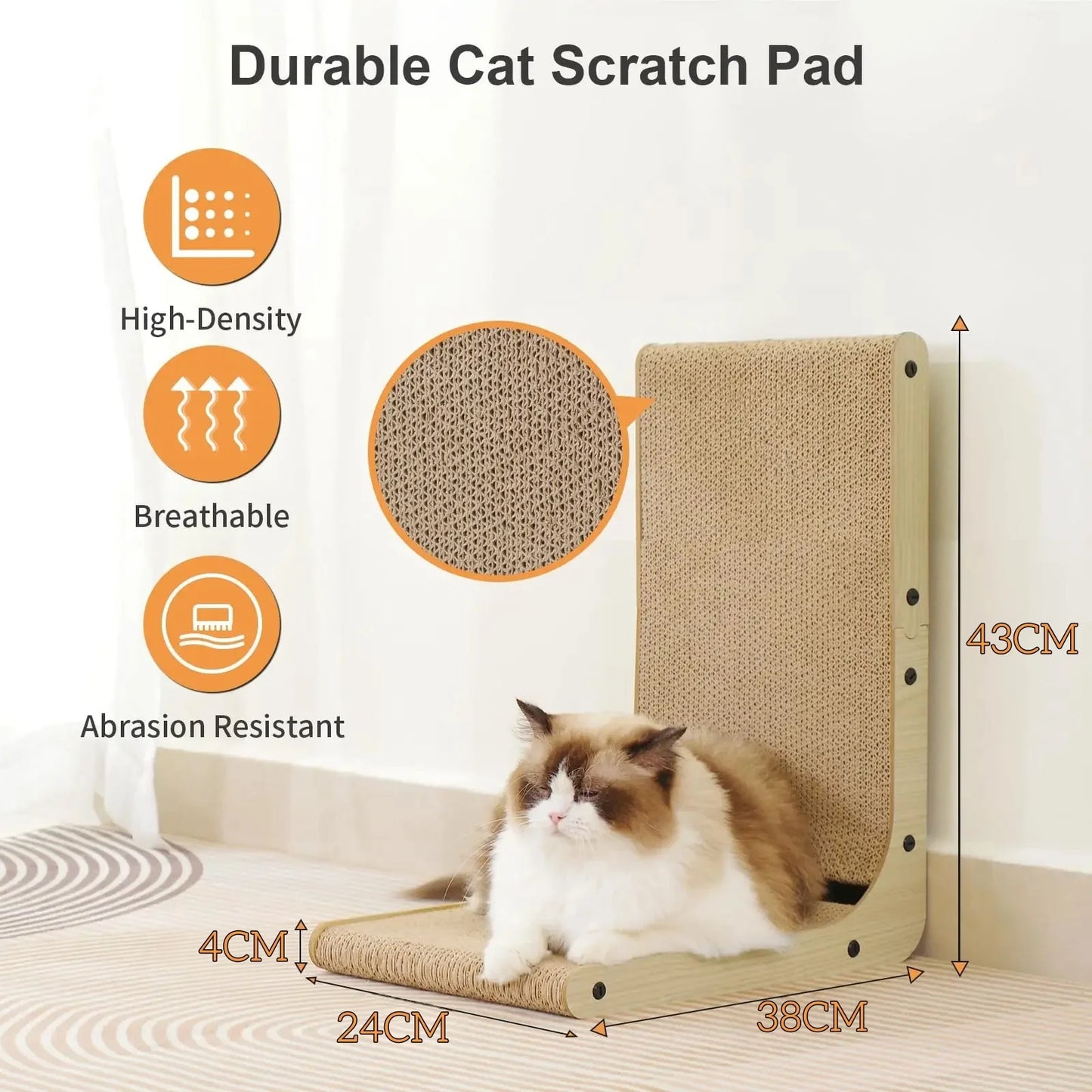 Cat Scratcher Lounge – L-Shaped Cardboard Couch for Cats