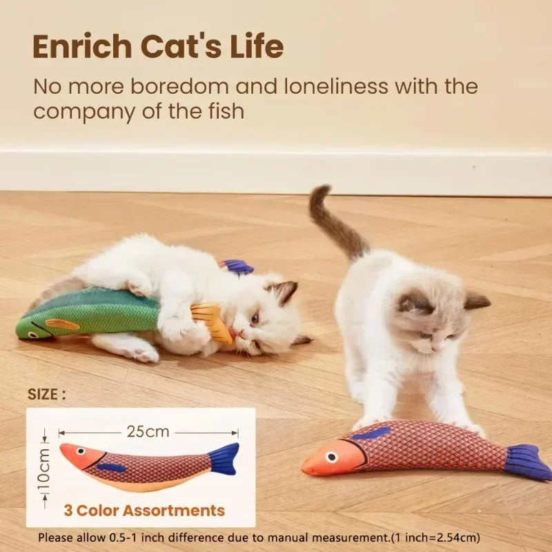 Catnip Fish Kicker Toy – Crinkle Sound Plush for Cats