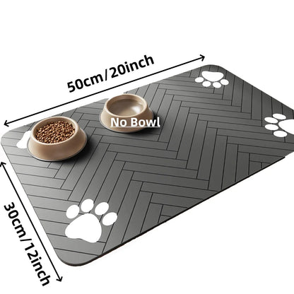Absorbent Pet Feeding Mat – Waterproof Non-Slip Placemat for Cat Food Bowls