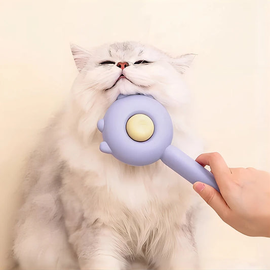 3-Color Pet Grooming Comb – One-Key Hair Removal & Massage Brush for Cats and Dogs, Portable & Easy Clean