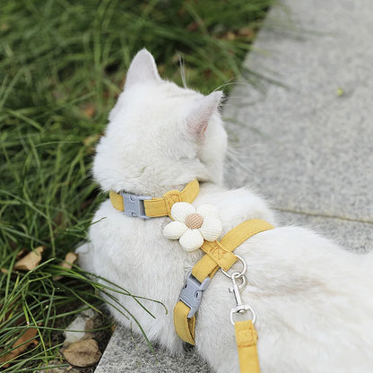 Cat Harness & Leash – Cute Pattern Breathable Mesh Set