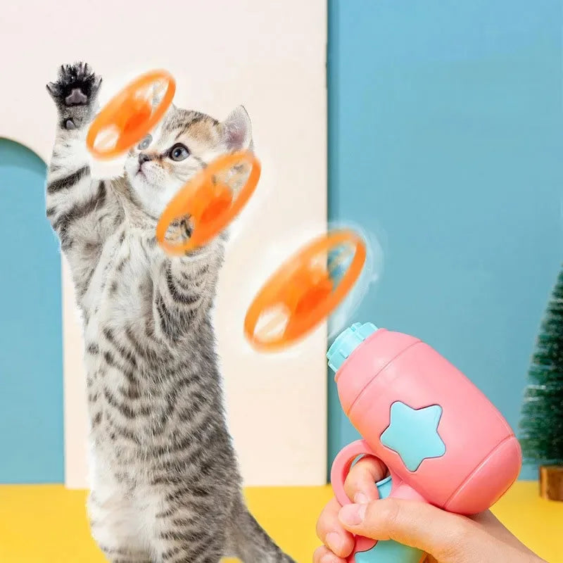 Interactive Cat Toy – Mini Flying Disc Launcher for Kittens