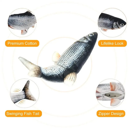 Floppy Fish Cat Toy – USB Rechargeable Interactive Plush