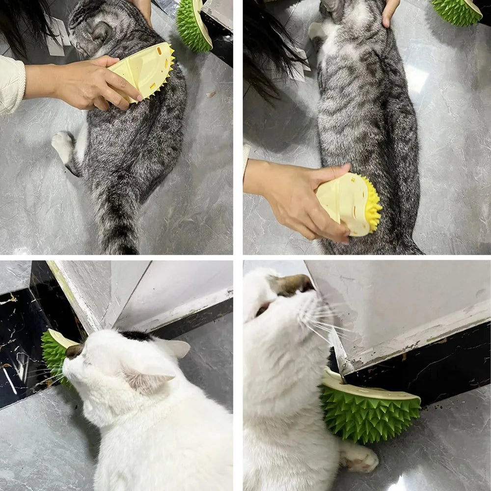 Cat Corner Grooming Brush – Self-Grooming Wall Massager