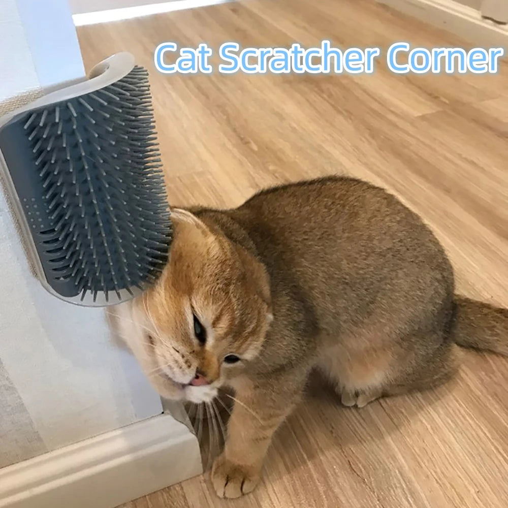 Cat Corner Grooming Brush – Self-Grooming Wall Massager