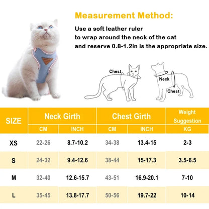 Cat Harness & Leash Set – Escape-Proof Soft Mesh for Cats