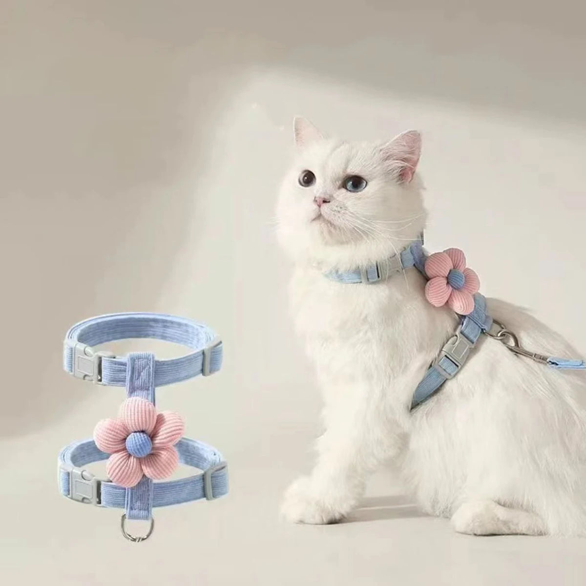 Cat Harness & Leash – Cute Pattern Breathable Mesh Set