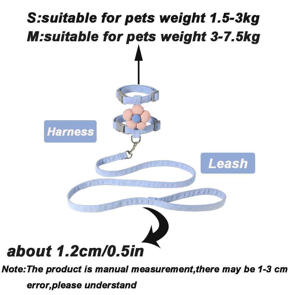 Cat Harness & Leash – Cute Pattern Breathable Mesh Set