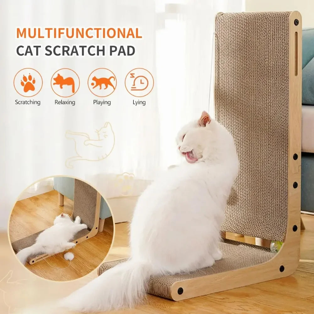 Cat Scratcher Lounge – L-Shaped Cardboard Couch for Cats